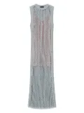 TWINSET Long Lurex-mesh midi dress - Grey