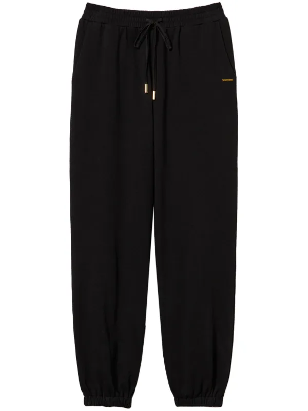 TWINSET satin-trim Track Pants Black FARFETCH IN