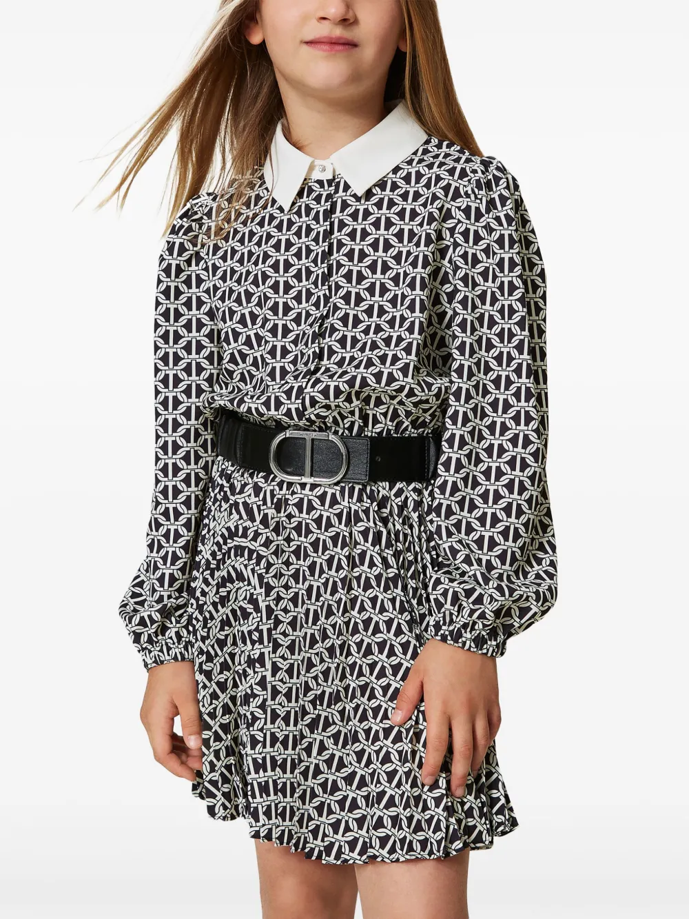 TWINSET Kids Riem met oval T-gesp Zwart