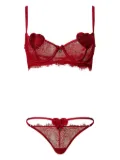 TWINSET lace balconette bra and g-string set - Red