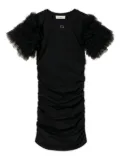 TWINSET Kids tulle draped short dress - Black