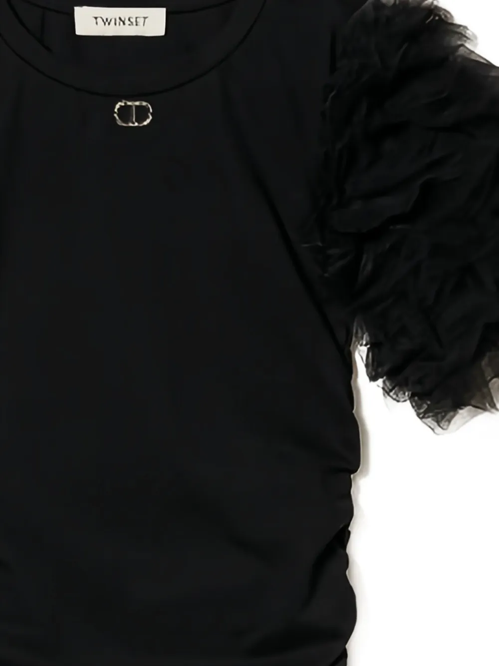 TWINSET Kids Gedrapeerde mini-jurk van tule Zwart