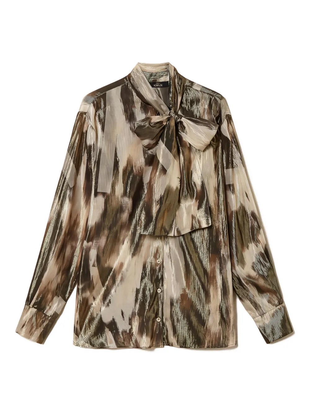 TWINSET print bow-tie shirt | Brown | Image 1