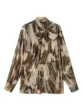 TWINSET print bow-tie shirt - Brown
