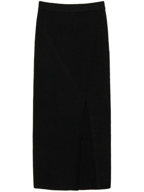 ribbed-knit midi skirt 