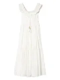TWINSET eyelet ruffle midi dress - White