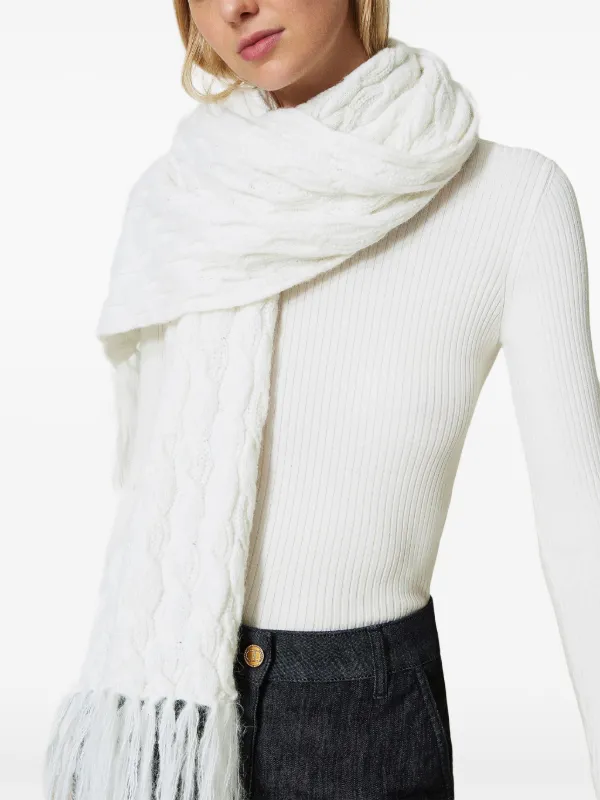 TWINSET Knitted Scarf | White | FARFETCH IN