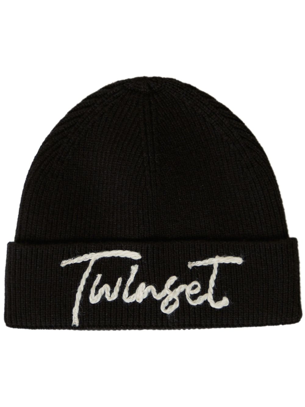 TWINSET logo-embroidered beanie - Black