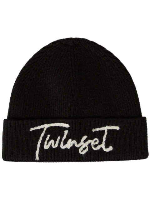 TWINSET logo-embroidered beanie