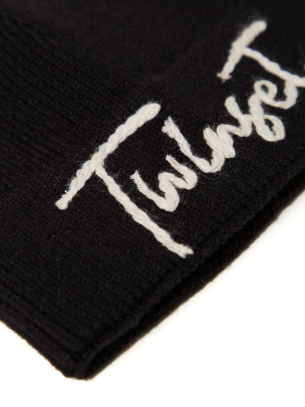 TWINSET logo-embroidered beanie - Zwart