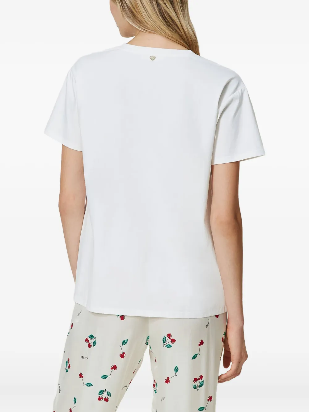 TWINSET T-shirt met kersenprint Wit