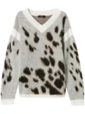 TWINSET leopard-print jacquard jumper - White