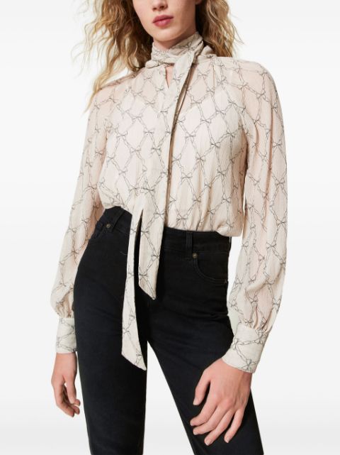 graphic-print blouse 