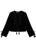 TWINSET embroidered velvet jacket - Black