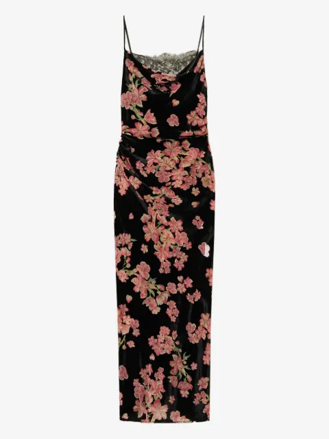 TWINSET floral drelvet slip dress