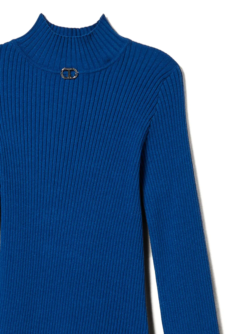 twinsetkids TWINSET Kids Ribgebreide mini-jurk - Blauw