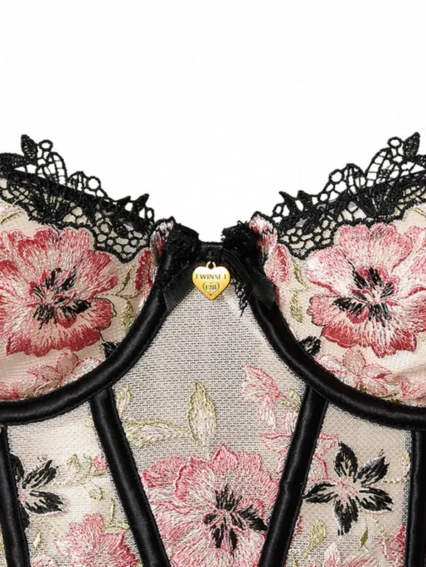 Tulle bustier set tops レディース セール】tulle bustier & lace tops set / チュールビスチェ