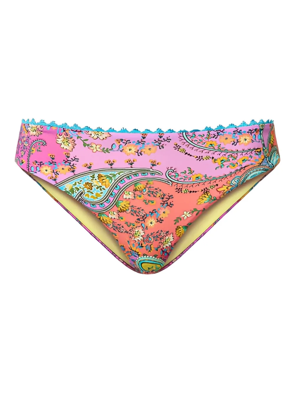 TWINSET paisley-print scalloped bikini bottom | Pink | Image 1