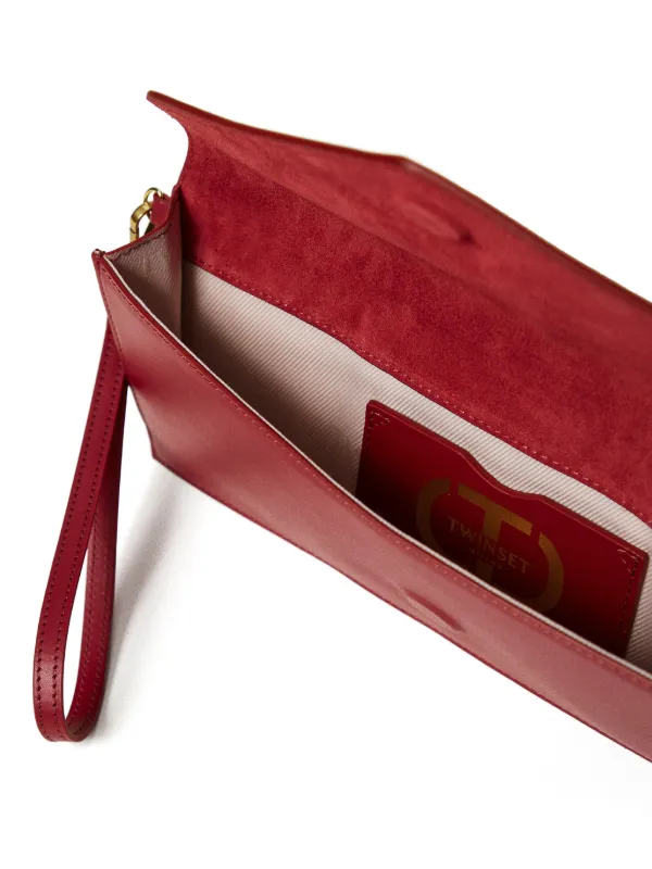 TWINSET Leather Clutch Bag Red FARFETCH ID