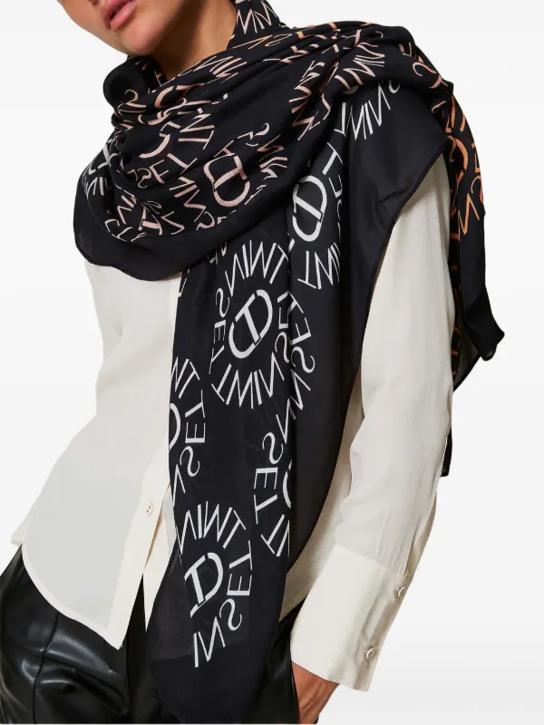TWINSET Sciarpa Con Stampa | Nero | FARFETCH IT
