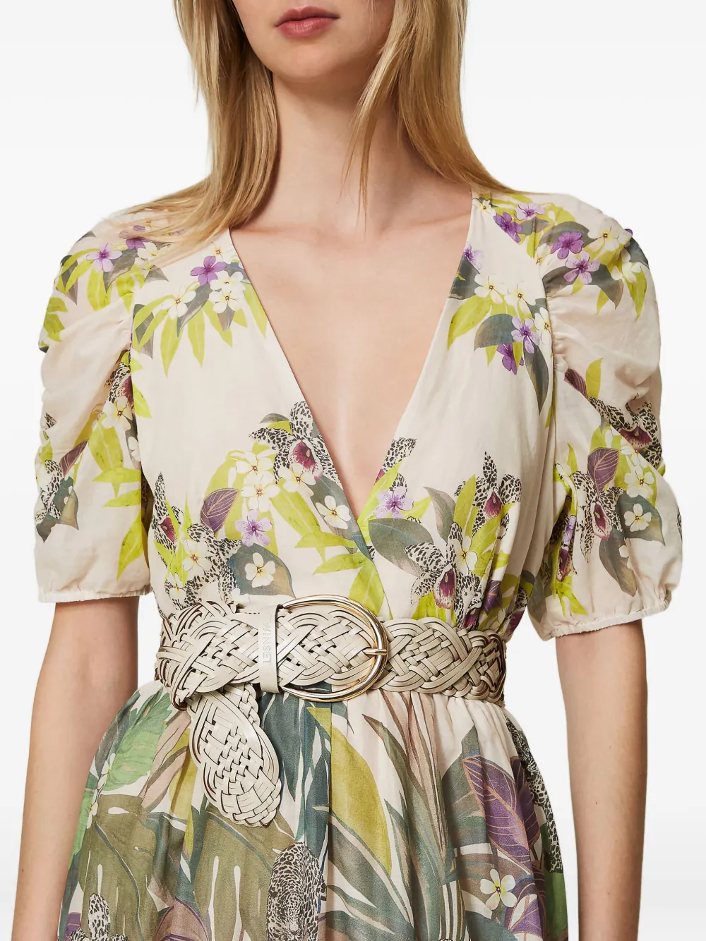 TWINSET Gevlochten riem Beige