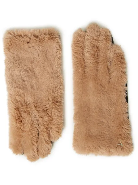TWINSET guantes con ribete de pelo artificial