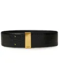 TWINSET embossed crocodile high-waisted belt - Black