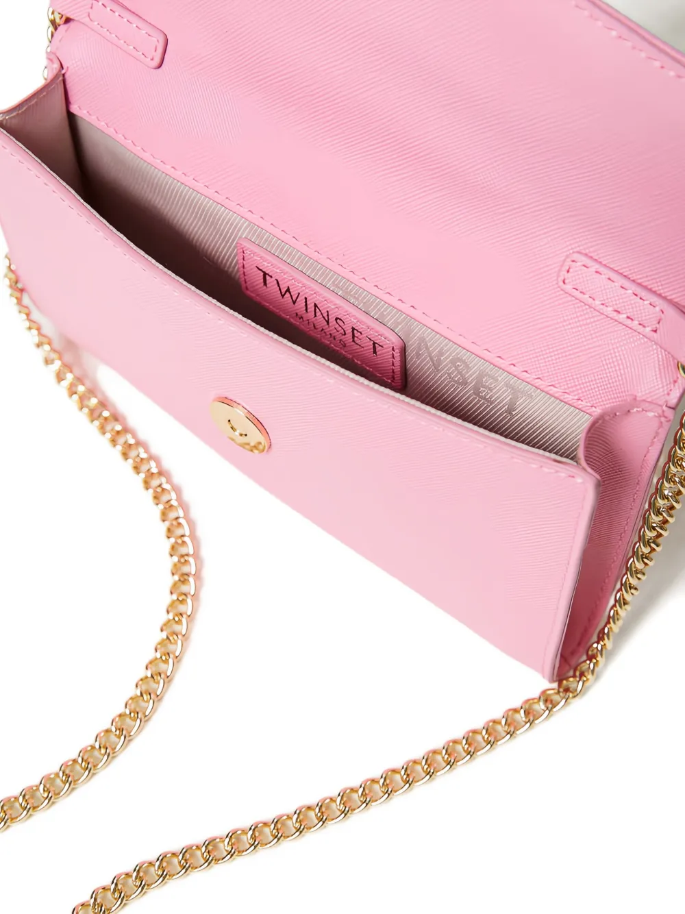 Twinset Chain-link Quilted Phone Case In Gold