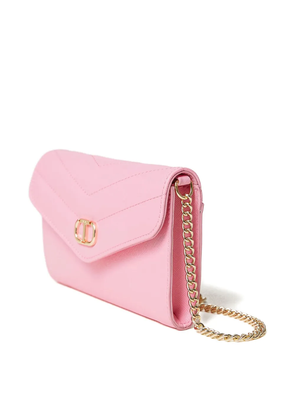 Twinset Chain-link Quilted Phone Case In Gold