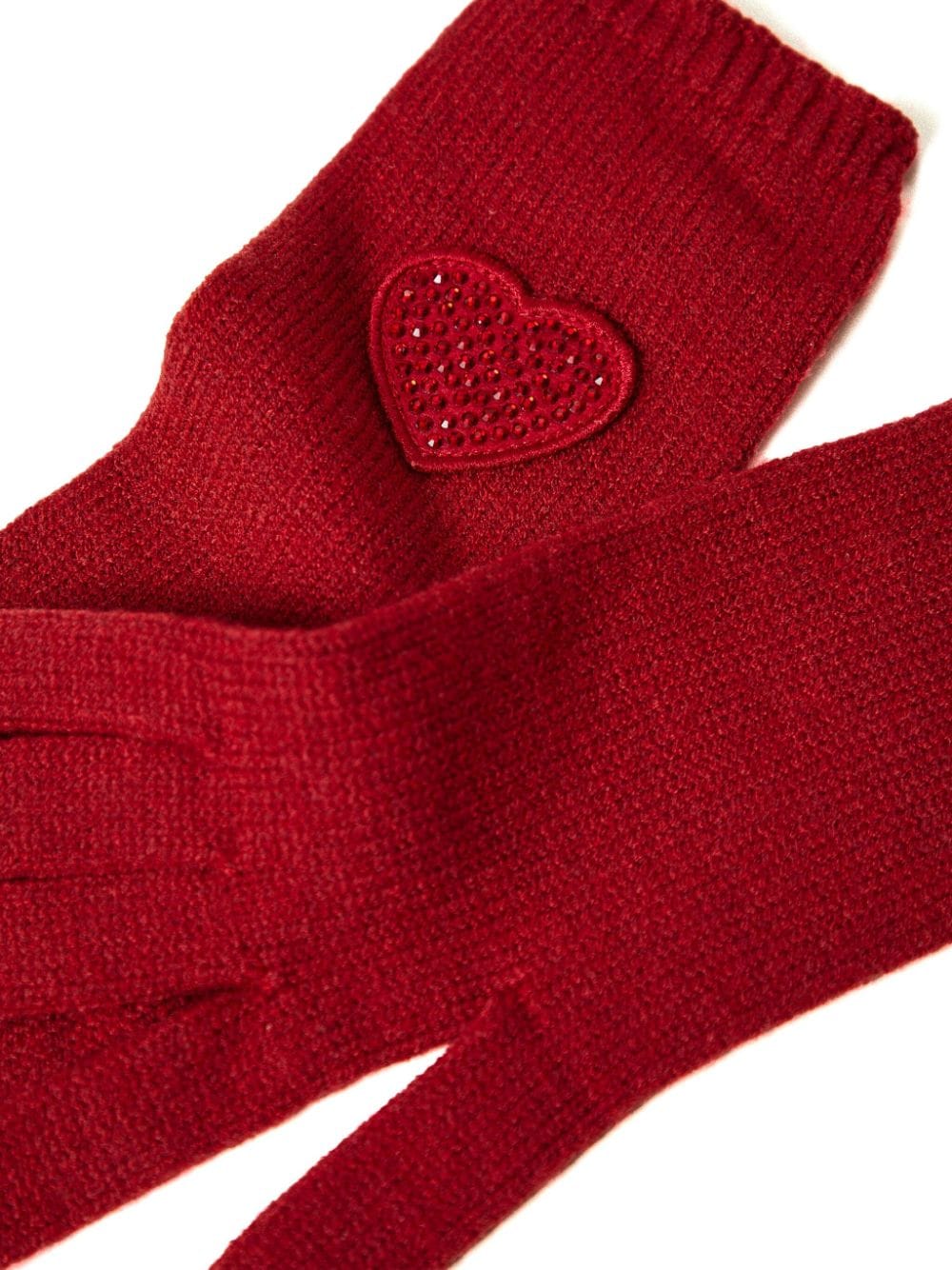 Shop Twinset Knitted Gloves In Red