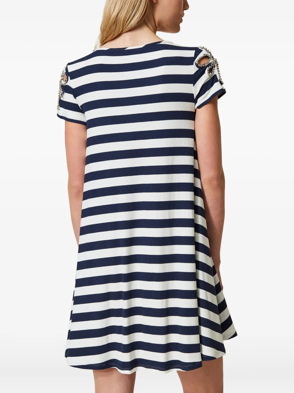 TWINSET Mini-jurk met jacquard borduurwerk Wit