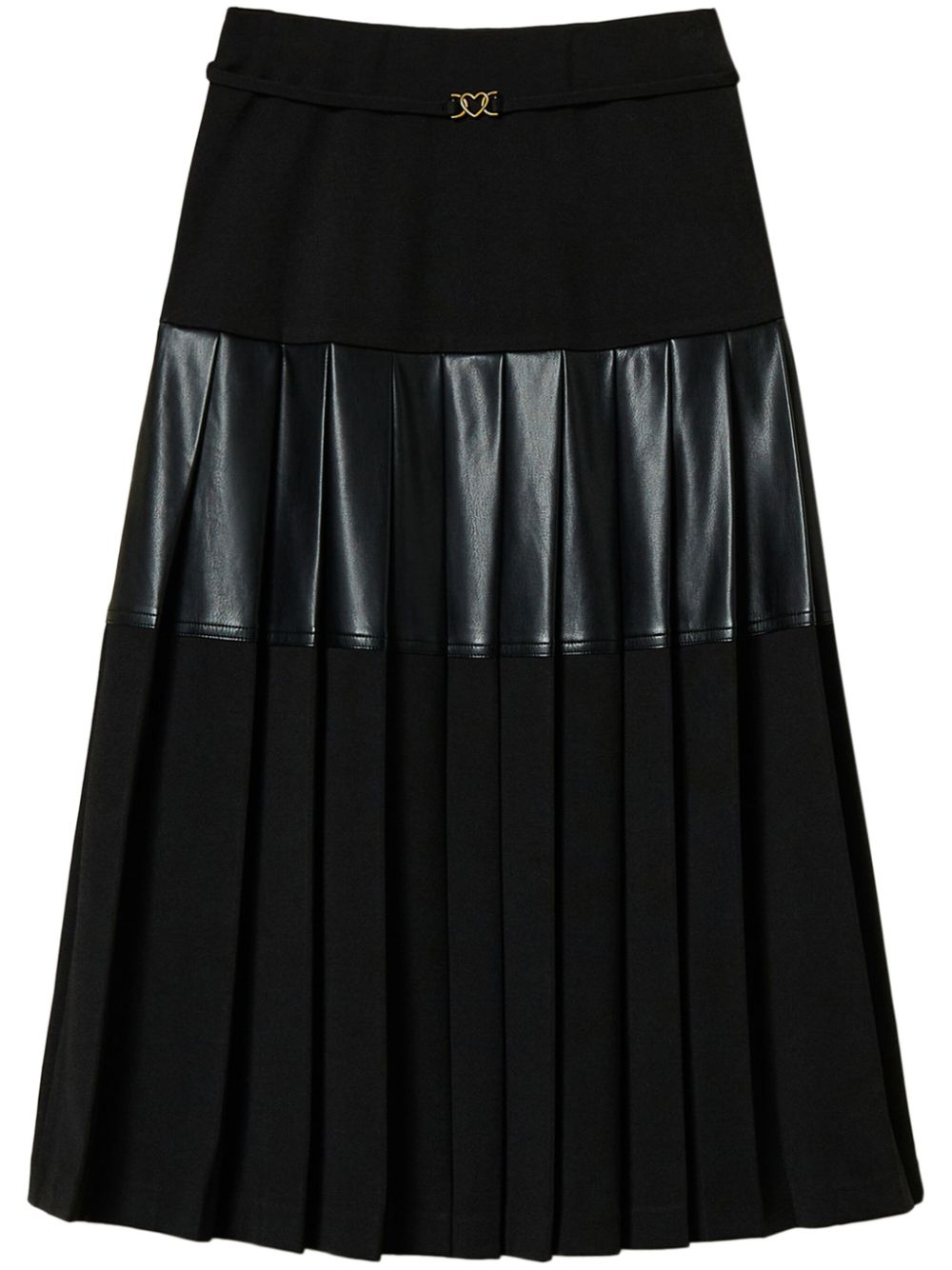 pleated midi skirt