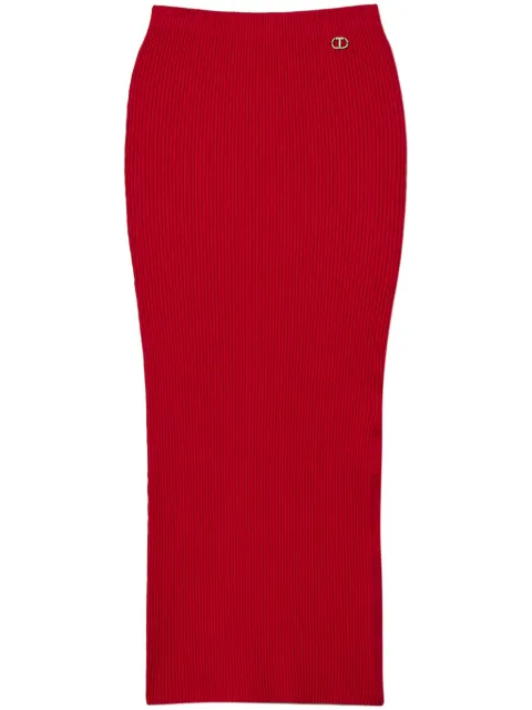 TWINSET ribbed-knit midi skirt 