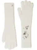 TWINSET embroidered knitted gloves - White