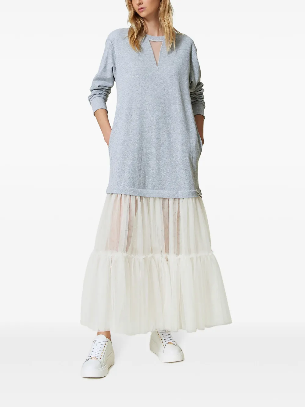 TWINSET layered maxi dress - Blauw