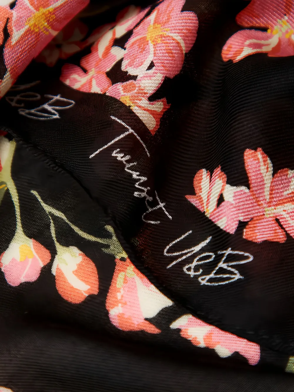 Twinset Floral-print Scarf In Black