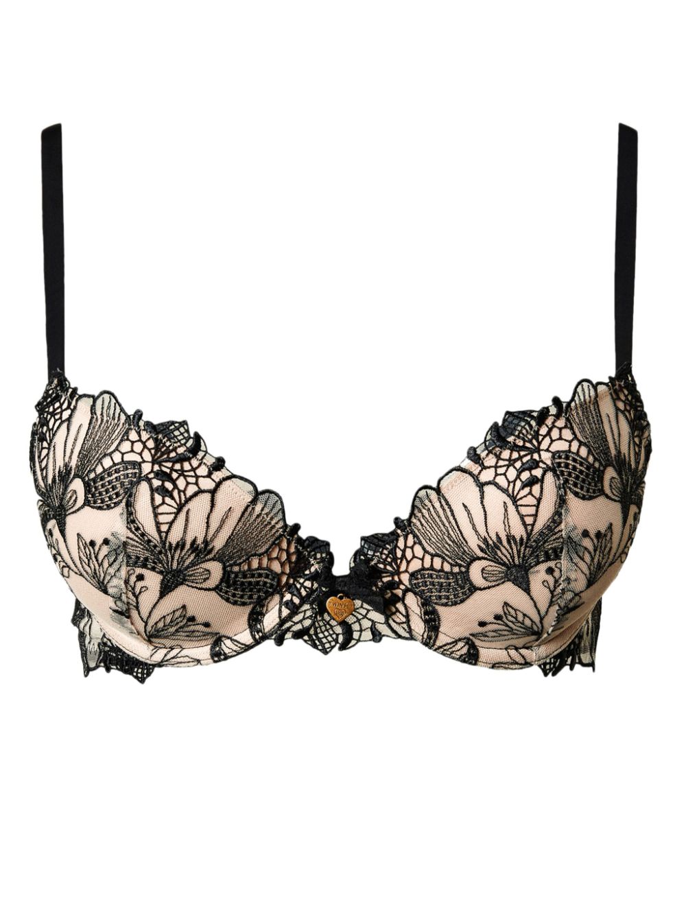 embroidered tulle push-up bra