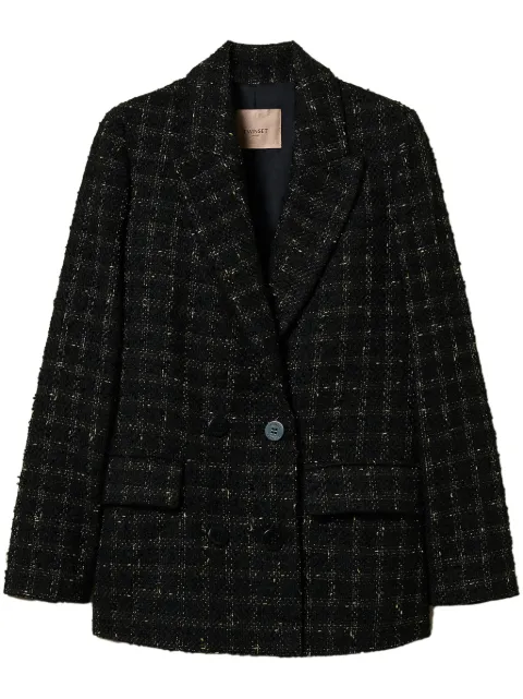 TWINSET check pattern bouclé blazer