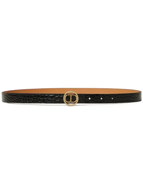TWINSET embossed crocodile leather belt  