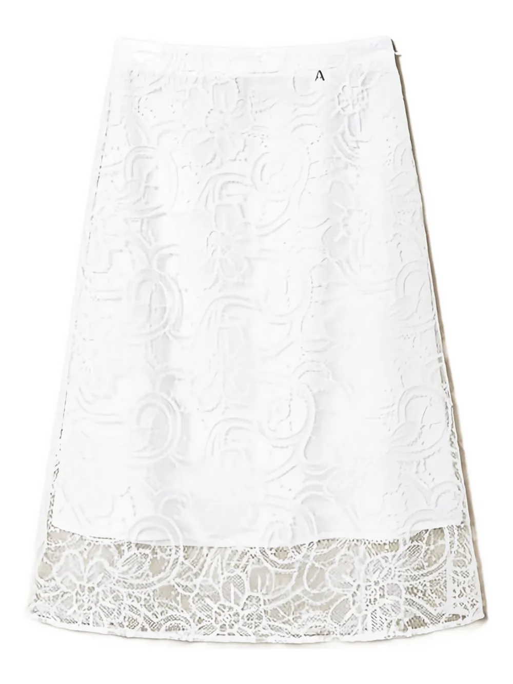 Twinset Floral-lace Midi Skirt In White