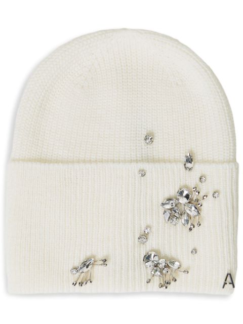 TWINSET rhinestone-embellished rib knit beanie