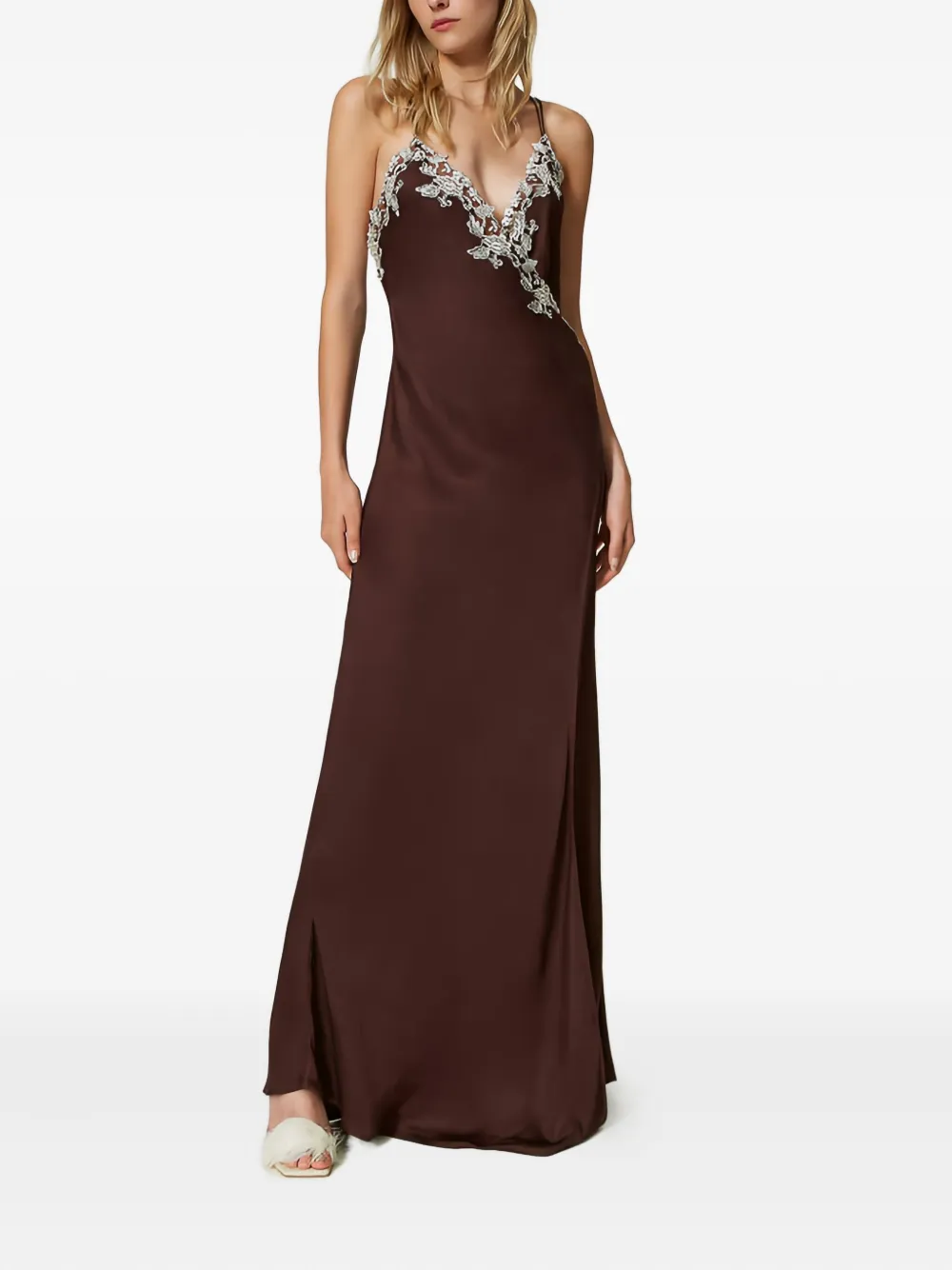 TWINSET lace-embellished satin slip | Slips & Camisoles | Image 2
