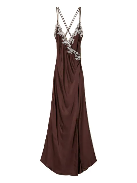 TWINSET lace-embellished satin slip