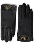 TWINSET logo-plaque leather gloves - Black