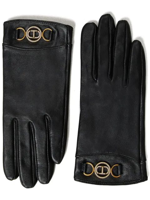 TWINSET guantes con placa del logo