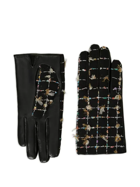 TWINSET check-bouclé gloves