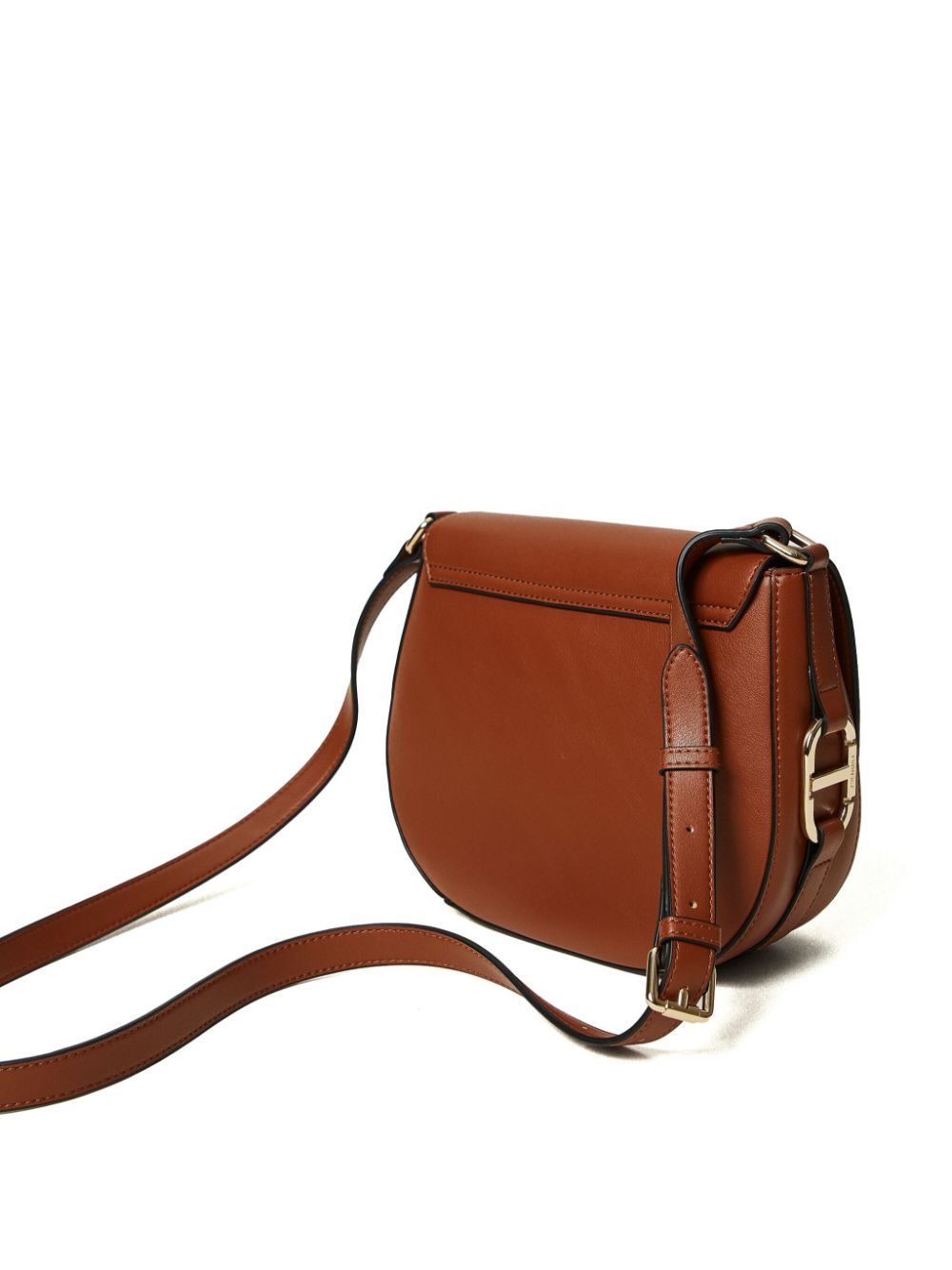 Shop Twinset Oval T-buckle Shoulder Bag In 褐色