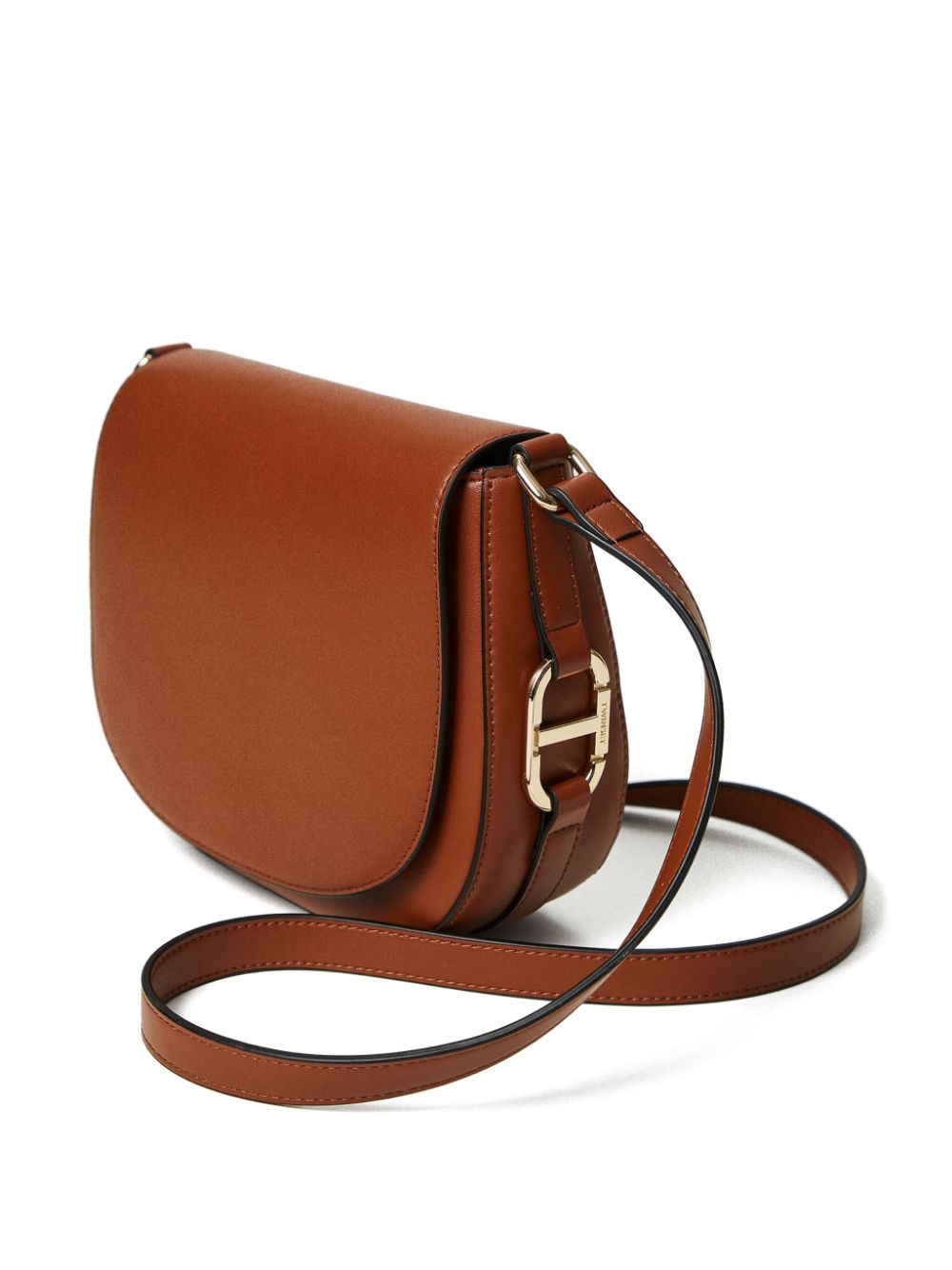 Shop Twinset Oval T-buckle Shoulder Bag In 褐色