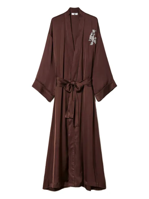 TWINSET embroidered satin dressing gown