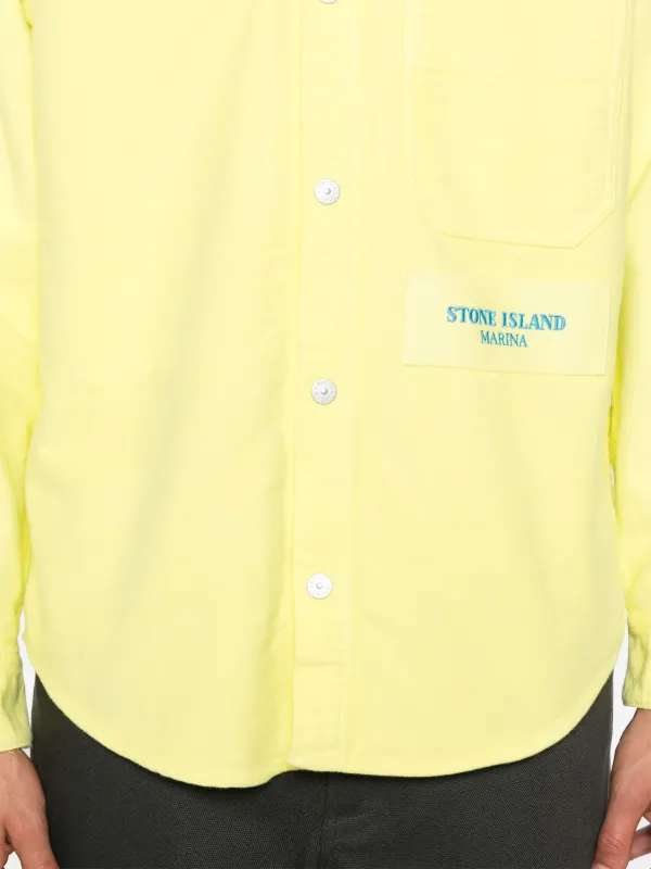 Stone Island logo-embroidered Shirt Yellow FARFETCH OM - Main Image